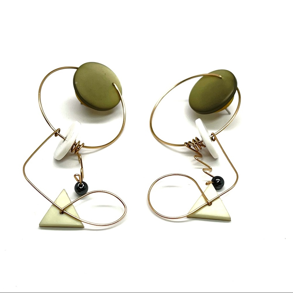 Vintage Mobile Style Modernist Geometric Earrings - Picture 13 of 14